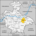 Lage der Gemeinde Hohentengen<br />Quelle: Lencer / Wikipedia